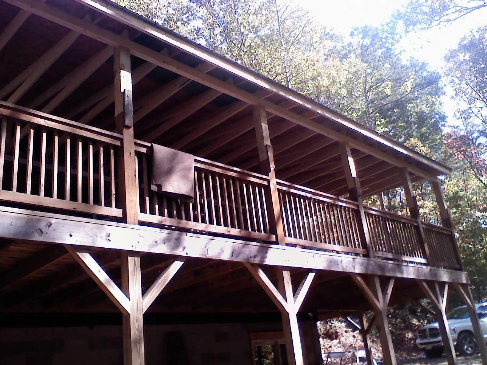 Timber framing under a new elevated porch and deck — Roof Leak Repair in Randle by Roofing Brothers